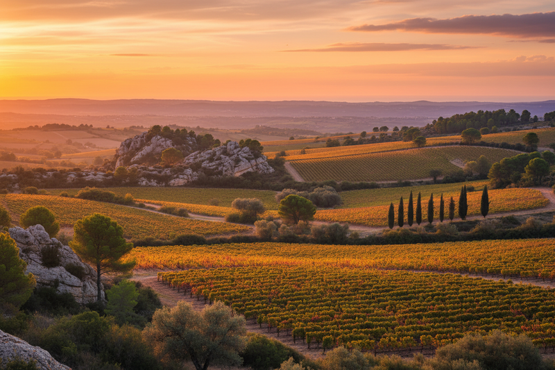 Collines Provence couchant
