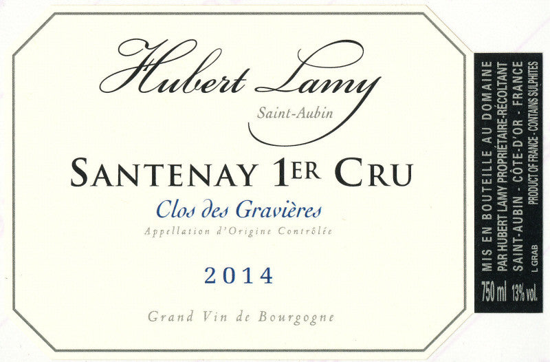 Domaine Hubert Lamy Santenay blanc Clos des Gravières 2022