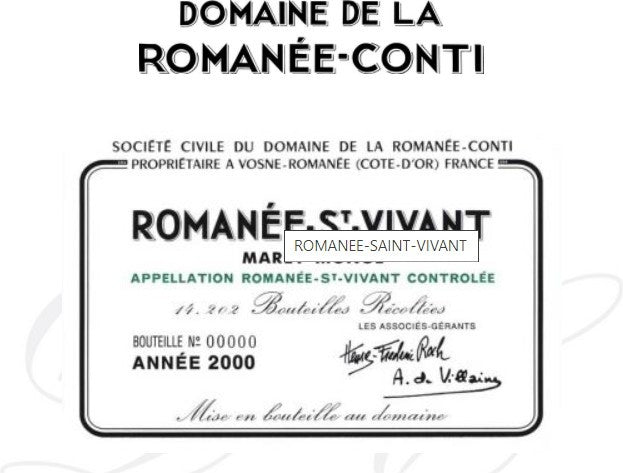 Domaine de la Romanée conti Romanée Saint Vivant Grand cru 2021
