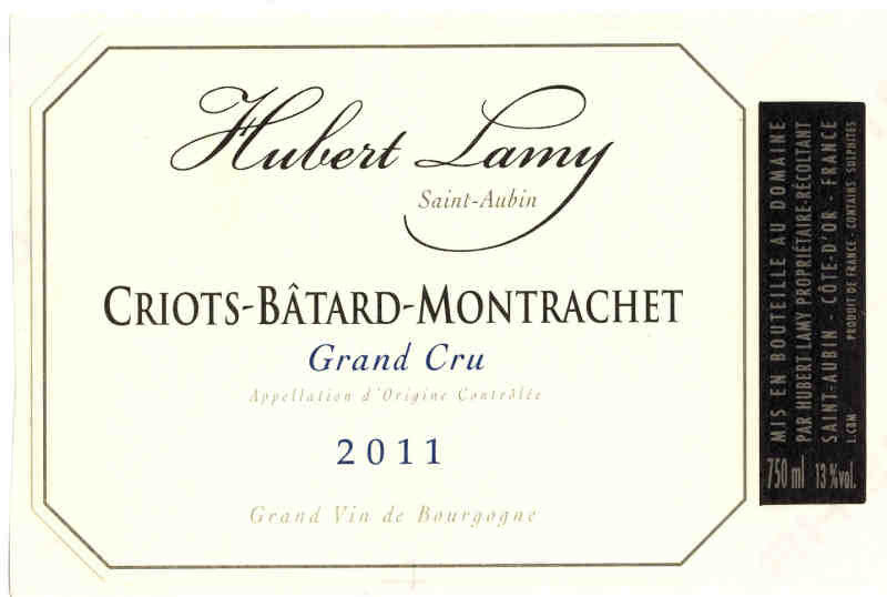 Domaine Hubert Lamy Criots-Batard-Montrachet haute densité 2018